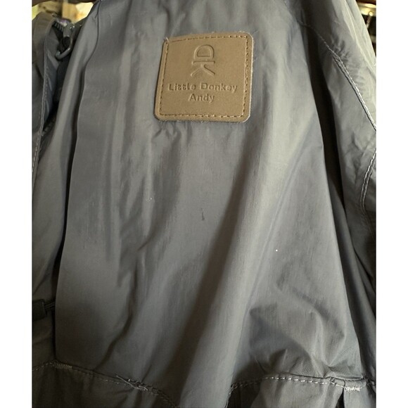 Little Donkey Andy Mens Rain Jacket Sz Medium Gray Full Zip Hooded Windbreaker - Picture 11 of 13